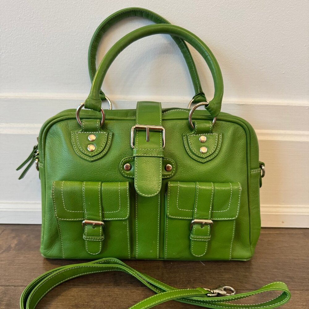 Green Leather Duffel Bag from Barneys